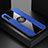 Silikon Hülle Handyhülle Ultra Dünn Schutzhülle Tasche Flexible mit Magnetisch Fingerring Ständer X01L für Samsung Galaxy A70S Blau
