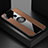 Silikon Hülle Handyhülle Ultra Dünn Schutzhülle Tasche Flexible mit Magnetisch Fingerring Ständer X01L für Samsung Galaxy M21 Braun