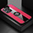 Silikon Hülle Handyhülle Ultra Dünn Schutzhülle Tasche Flexible mit Magnetisch Fingerring Ständer X01L für Xiaomi Mi Mix 4 5G Rot