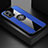 Silikon Hülle Handyhülle Ultra Dünn Schutzhülle Tasche Flexible mit Magnetisch Fingerring Ständer X01L für Xiaomi Redmi 10 Prime Plus 5G Blau