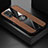 Silikon Hülle Handyhülle Ultra Dünn Schutzhülle Tasche Flexible mit Magnetisch Fingerring Ständer X01L für Xiaomi Redmi Note 11 4G (2021) Braun