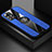 Silikon Hülle Handyhülle Ultra Dünn Schutzhülle Tasche Flexible mit Magnetisch Fingerring Ständer X01L für Xiaomi Redmi Note 11 5G Blau