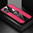 Silikon Hülle Handyhülle Ultra Dünn Schutzhülle Tasche Flexible mit Magnetisch Fingerring Ständer X01L für Xiaomi Redmi Note 11 5G Rot