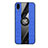 Silikon Hülle Handyhülle Ultra Dünn Schutzhülle Tasche Flexible mit Magnetisch Fingerring Ständer X02L für Samsung Galaxy M01s Blau