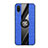 Silikon Hülle Handyhülle Ultra Dünn Schutzhülle Tasche Flexible mit Magnetisch Fingerring Ständer X02L für Samsung Galaxy M02 Blau