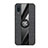 Silikon Hülle Handyhülle Ultra Dünn Schutzhülle Tasche Flexible mit Magnetisch Fingerring Ständer X02L für Samsung Galaxy M02 Schwarz