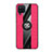 Silikon Hülle Handyhülle Ultra Dünn Schutzhülle Tasche Flexible mit Magnetisch Fingerring Ständer X02L für Samsung Galaxy M12 Rot