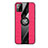 Silikon Hülle Handyhülle Ultra Dünn Schutzhülle Tasche Flexible mit Magnetisch Fingerring Ständer X02L für Samsung Galaxy M31 Prime Edition Rot