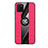 Silikon Hülle Handyhülle Ultra Dünn Schutzhülle Tasche Flexible mit Magnetisch Fingerring Ständer X02L für Samsung Galaxy M60s Rot