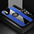 Silikon Hülle Handyhülle Ultra Dünn Schutzhülle Tasche Flexible mit Magnetisch Fingerring Ständer X03L für Xiaomi Redmi Note 10 5G Blau