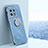 Silikon Hülle Handyhülle Ultra Dünn Schutzhülle Tasche Flexible mit Magnetisch Fingerring Ständer XL1 für OnePlus Ace 2 5G Blau