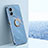 Silikon Hülle Handyhülle Ultra Dünn Schutzhülle Tasche Flexible mit Magnetisch Fingerring Ständer XL1 für OnePlus Nord N300 5G Blau