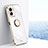 Silikon Hülle Handyhülle Ultra Dünn Schutzhülle Tasche Flexible mit Magnetisch Fingerring Ständer XL1 für OnePlus Nord N300 5G Weiß