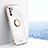 Silikon Hülle Handyhülle Ultra Dünn Schutzhülle Tasche Flexible mit Magnetisch Fingerring Ständer XL1 für Oppo A16s Weiß