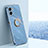 Silikon Hülle Handyhülle Ultra Dünn Schutzhülle Tasche Flexible mit Magnetisch Fingerring Ständer XL1 für Oppo A77s Blau