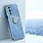 Silikon Hülle Handyhülle Ultra Dünn Schutzhülle Tasche Flexible mit Magnetisch Fingerring Ständer XL1 für Oppo A93s 5G Blau