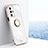 Silikon Hülle Handyhülle Ultra Dünn Schutzhülle Tasche Flexible mit Magnetisch Fingerring Ständer XL1 für Oppo A93s 5G Weiß