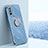 Silikon Hülle Handyhülle Ultra Dünn Schutzhülle Tasche Flexible mit Magnetisch Fingerring Ständer XL1 für Oppo A95 5G Blau