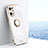Silikon Hülle Handyhülle Ultra Dünn Schutzhülle Tasche Flexible mit Magnetisch Fingerring Ständer XL1 für Oppo Find X5 5G Weiß
