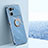 Silikon Hülle Handyhülle Ultra Dünn Schutzhülle Tasche Flexible mit Magnetisch Fingerring Ständer XL1 für Oppo K10 5G Blau