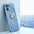 Silikon Hülle Handyhülle Ultra Dünn Schutzhülle Tasche Flexible mit Magnetisch Fingerring Ständer XL1 für Oppo Reno9 Pro 5G Blau