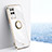 Silikon Hülle Handyhülle Ultra Dünn Schutzhülle Tasche Flexible mit Magnetisch Fingerring Ständer XL1 für Realme 8 5G Weiß