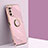 Silikon Hülle Handyhülle Ultra Dünn Schutzhülle Tasche Flexible mit Magnetisch Fingerring Ständer XL1 für Samsung Galaxy A02s Rosa