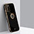 Silikon Hülle Handyhülle Ultra Dünn Schutzhülle Tasche Flexible mit Magnetisch Fingerring Ständer XL1 für Samsung Galaxy A02s Schwarz