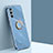 Silikon Hülle Handyhülle Ultra Dünn Schutzhülle Tasche Flexible mit Magnetisch Fingerring Ständer XL1 für Samsung Galaxy A04s Blau