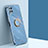 Silikon Hülle Handyhülle Ultra Dünn Schutzhülle Tasche Flexible mit Magnetisch Fingerring Ständer XL1 für Samsung Galaxy A12 Nacho Blau