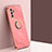 Silikon Hülle Handyhülle Ultra Dünn Schutzhülle Tasche Flexible mit Magnetisch Fingerring Ständer XL1 für Samsung Galaxy A15 4G Pink