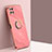 Silikon Hülle Handyhülle Ultra Dünn Schutzhülle Tasche Flexible mit Magnetisch Fingerring Ständer XL1 für Samsung Galaxy A22s 5G Pink