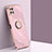 Silikon Hülle Handyhülle Ultra Dünn Schutzhülle Tasche Flexible mit Magnetisch Fingerring Ständer XL1 für Samsung Galaxy A22s 5G Rosa