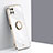 Silikon Hülle Handyhülle Ultra Dünn Schutzhülle Tasche Flexible mit Magnetisch Fingerring Ständer XL1 für Samsung Galaxy A22s 5G Weiß