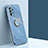 Silikon Hülle Handyhülle Ultra Dünn Schutzhülle Tasche Flexible mit Magnetisch Fingerring Ständer XL1 für Samsung Galaxy A23 4G Blau