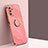 Silikon Hülle Handyhülle Ultra Dünn Schutzhülle Tasche Flexible mit Magnetisch Fingerring Ständer XL1 für Samsung Galaxy A32 5G Pink