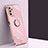 Silikon Hülle Handyhülle Ultra Dünn Schutzhülle Tasche Flexible mit Magnetisch Fingerring Ständer XL1 für Samsung Galaxy A32 5G Rosa
