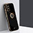 Silikon Hülle Handyhülle Ultra Dünn Schutzhülle Tasche Flexible mit Magnetisch Fingerring Ständer XL1 für Samsung Galaxy A32 5G Schwarz