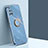 Silikon Hülle Handyhülle Ultra Dünn Schutzhülle Tasche Flexible mit Magnetisch Fingerring Ständer XL1 für Samsung Galaxy A71 5G Blau