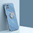 Silikon Hülle Handyhülle Ultra Dünn Schutzhülle Tasche Flexible mit Magnetisch Fingerring Ständer XL1 für Samsung Galaxy F42 5G Blau