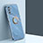 Silikon Hülle Handyhülle Ultra Dünn Schutzhülle Tasche Flexible mit Magnetisch Fingerring Ständer XL1 für Samsung Galaxy M23 5G Blau