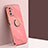Silikon Hülle Handyhülle Ultra Dünn Schutzhülle Tasche Flexible mit Magnetisch Fingerring Ständer XL1 für Samsung Galaxy M23 5G Pink