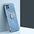 Silikon Hülle Handyhülle Ultra Dünn Schutzhülle Tasche Flexible mit Magnetisch Fingerring Ständer XL1 für Samsung Galaxy M53 5G Blau