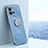 Silikon Hülle Handyhülle Ultra Dünn Schutzhülle Tasche Flexible mit Magnetisch Fingerring Ständer XL1 für Vivo iQOO 10 Pro 5G Blau