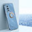 Silikon Hülle Handyhülle Ultra Dünn Schutzhülle Tasche Flexible mit Magnetisch Fingerring Ständer XL1 für Vivo X70 Pro 5G Blau