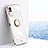 Silikon Hülle Handyhülle Ultra Dünn Schutzhülle Tasche Flexible mit Magnetisch Fingerring Ständer XL1 für Vivo Y31 (2021) Weiß