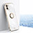 Silikon Hülle Handyhülle Ultra Dünn Schutzhülle Tasche Flexible mit Magnetisch Fingerring Ständer XL1 für Xiaomi Redmi A2 Plus Weiß