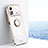 Silikon Hülle Handyhülle Ultra Dünn Schutzhülle Tasche Flexible mit Magnetisch Fingerring Ständer XL1 für Xiaomi Redmi Note 11E Pro 5G Weiß