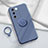 Silikon Hülle Handyhülle Ultra Dünn Schutzhülle Tasche Flexible mit Magnetisch Fingerring Ständer Z01 für Vivo V27e 5G Lavendel Grau