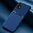 Silikon Hülle Handyhülle Ultra Dünn Schutzhülle Tasche Flexible mit Magnetisch für Samsung Galaxy A91 Blau